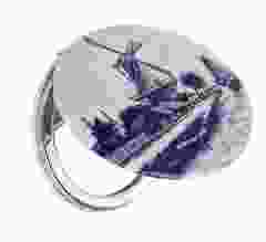 Spiegeldoosje Molen en Boot, rond