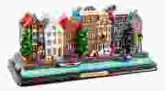 Straatje Holland op houten ondergrond, 21 cm 