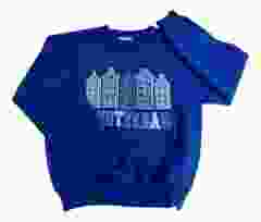 Sweater Amsterdamse Grachtenhuisjes Kinderen, Blauw