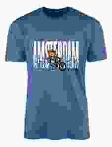 Unisex T-Shirt Me With Bike Amsterdam Blauw