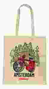 Katoenen Tas "Amsterdam Fiets Rood"