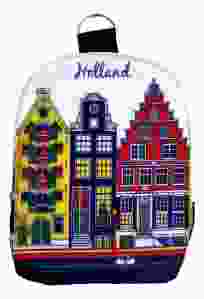 Uitvouwbare tas "Grachtenhuizen Kleur" in zakje