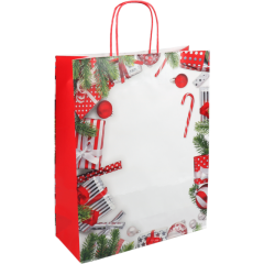 Kerstmis papieren draagtas (maat L) 