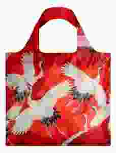 Loqi Opvouwbare Shopper "Witte en rode kraanvogels, Japan"