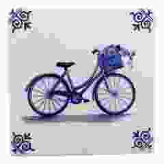 Tegel "De Fiets" , 13 cm 