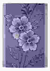 Theedoek Bloemen Delfts Blauw 50x 70cm