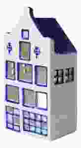 Waxinelichthouder Huisje 4 - Tuitgevel  - 14 cm
