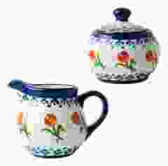 Melk en Suiker set Oranje Tulp - 2-delig - Keramiek