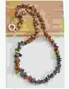 Ketting Tijgeroog splitkralen, 52cm.