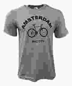 Unisex T-Shirt "Amsterdam Bike City" - Grijs