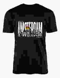 Unisex T-Shirt Me With Bike Amsterdam Zwart