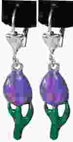 Earring purple tulip