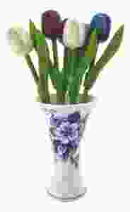 Vaasje met Bloemen - Rood/Wit/Blauw