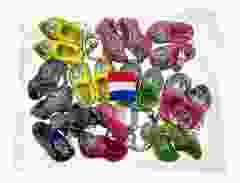 10 Colored Double Clog key ring gift bag, 4cm