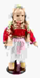 Pop in Volendamse klederdracht, rood, 26 cm 