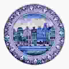 Wandbord Grachtenhuizen Amsterdam, in doos, 20 cm 