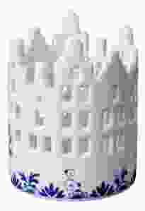 Theelichthouder Huisjes Delfts Blauw Klein