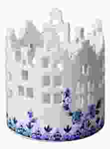Theelichthouder Huisjes Delfts Blauw Medium