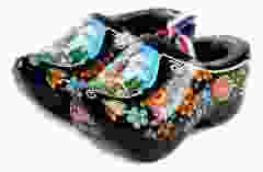 Set houten klompjes 10cm, Zwart