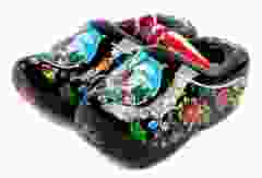 Set houten klompjes 6cm, Zwart