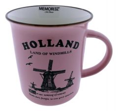 Mok Memoriez - Hollandse Molens - Roze, Groot