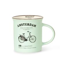 Mok Memoriez - Amsterdamse Fietsen - Mat Mint, Groot
