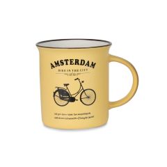 Mok Memoriez - Amsterdamse Fietsen - Geel, Groot