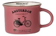 Mug Memoriez - Dutch Bicycle - Fuchsia Matte Pink  - Small