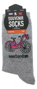 Dames Sokken "Roze Fiets Amsterdam" 35-41