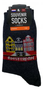 Heren Sokken "Grachtenhuizen Amsterdam - Donker" - 40-46