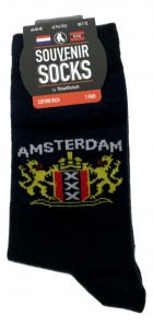 Heren Sokken "Wapen van Amsterdam" Zwart 40-46