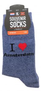 Dames Sokken "I love Amsterdam" blauw - 35-41