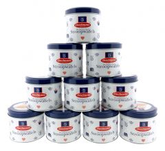 10 keer stroopwafels in Delfts Blauw blik.