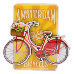 Magneet Gele Fiets Glimmend Amsterdam