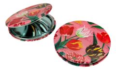Spiegeldoosje 'pretty tulips'- roze