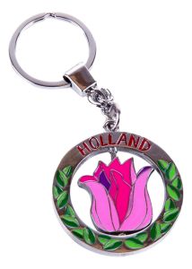 Sleutelhanger spinner tulp Holland - roze