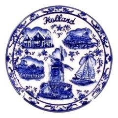 Wandbord Delfts blauw Holland, 10 cm