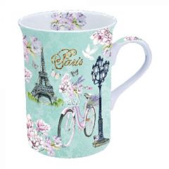 Theekopje "Fiets in Parijs", 250 ml, Fine Bone China