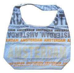 Schoudertas Julia L Amsterdam in oranje/wit van Robin Ruth