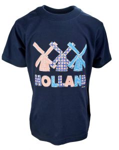 Kinder T-Shirt Molen Patch Navy