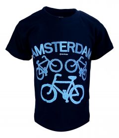 Kinder T-shirt Fiets Amsterdam Navy