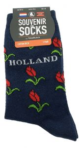 Dames Sokken Rode Tulpen Holland 35-41