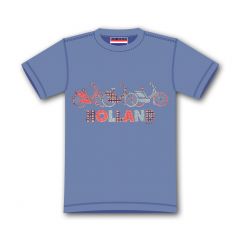 Kinder T-Shirt Holland Fiets Patch Blauw