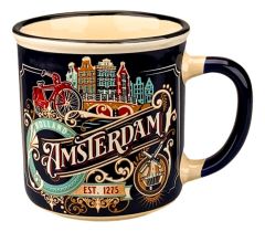 Beker Vintage Ornaments Amsterdam Blauw - Klein