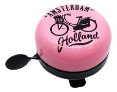 Bicycle bell Amsterdam bike pink - small
