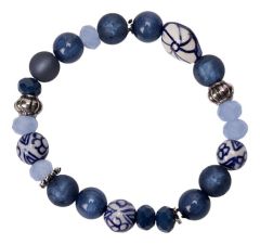 Armband Delfts Blauw met Blauwe Parels