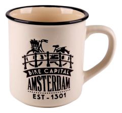 Mok "Amsterdam Bike Capital Beige" in Cadeaudoosje