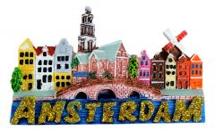 Koelkastmagneet Amsterdam - Glitter