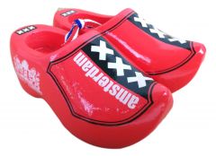 Twee houten Amsterdam klompjes, 10 cm