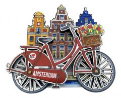 Koelkastmagneet Amsterdam Fiets (Draaiende Wielen)